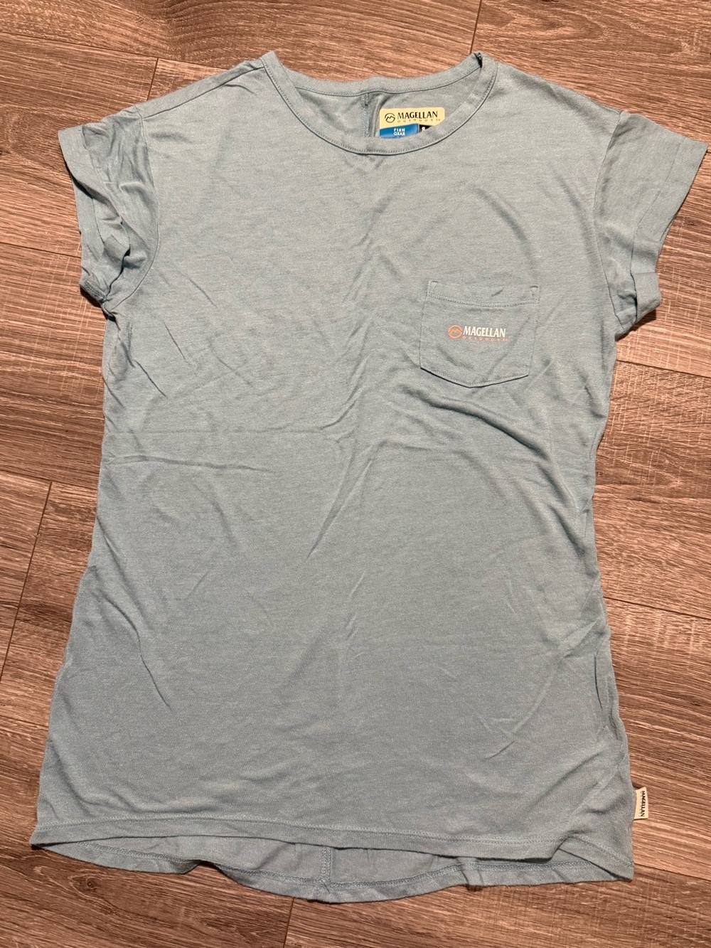 Magellan Outdoors women’s' Light Blue Pocket Tee